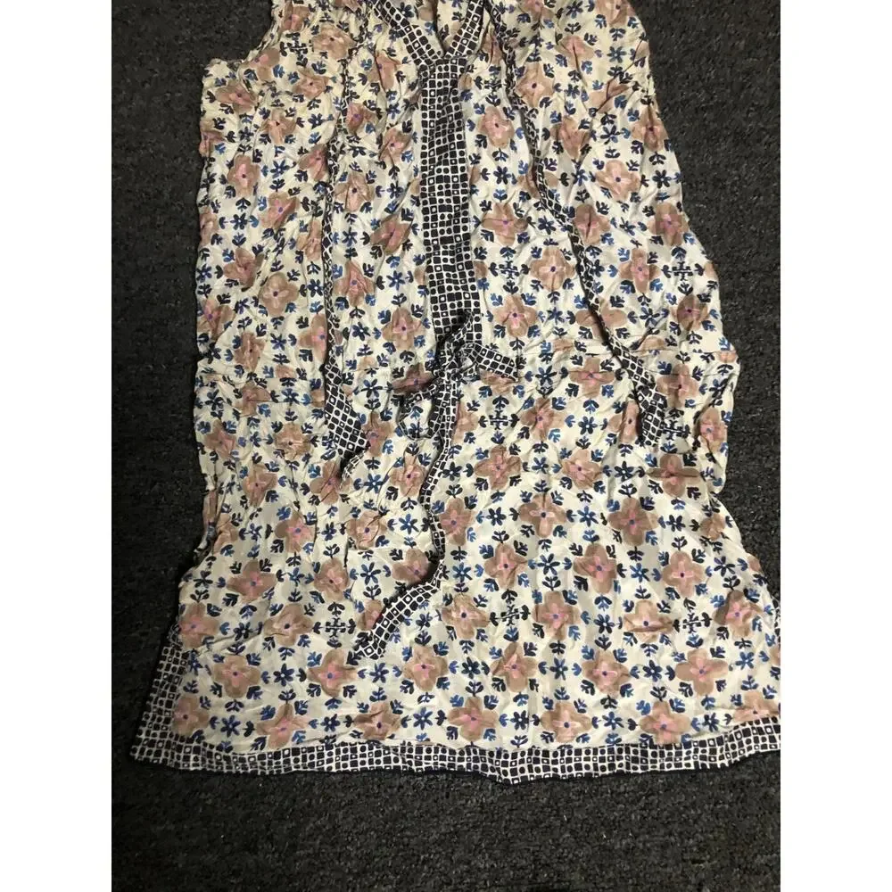 Tory Burch Dress S Silk Floral Sleeveless Mini Drawstring Spring 2013 Resort